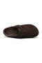 Mk406 Dark Brown Genuine Suede Leather Full Covered Cork Sole Single Buckle Unisex Orthopedic Sabo Slippers - 8