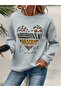Women's Printed Crew Neck Comfortable Fit Sweatshirt