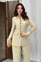 Beige Hooded Jacket and Pants Set - 2