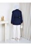 Linen Fabric Stand Collar Double Breasted Women's Trench Coat - 6
