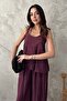 Plum Halter Neck Blouse and Pants Set - 3