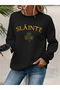 Women's Printed Crew Neck Comfortable Fit Sweatshirt