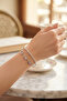 Pink Star Model Gold Color Zircon Stone Brass Bracelet - 2