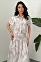 Beige Shirt and Corseted Skirt Set - 3