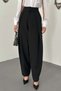 Black pleated atlas trousers - 4