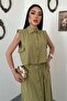 Olive Vest Skirt Set - 3