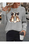 Women's Printed Crew Neck Comfortable Fit Sweatshirt