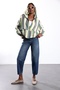 Green Striped Bomber Jacket 9787 - 3