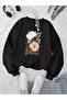 Women's Printed Crew Neck Comfortable Fit Sweatshirt - 3