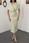 Mint single buckle cape dress - 4