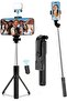 Selfie Stick Tripod with Wireless Remote & Fill Light Detachable Bluetooth Remote, Built-in Fill Light, Extendable Stand, 32.8ft Remote Range, Foldable Tripod Base
