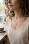 Brass Silver Color Zircon Stone Flower Model Women's Necklace - 2
