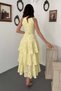 Yellow layered ruffled dress - 5