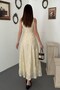 Ecru Long Dress with Cup Detail - 5