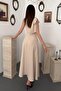 Beige Shoulder Bow Dress - 5