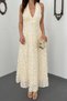 Beige rose halter dress - 4
