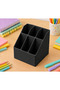 6-Compartment Mini Size Black Desktop Pen Holder and Stationery Organizer – Multi-Purpose Organizer - 2