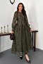 Khaki ruched dress