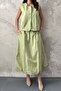 Olive poplin vest and skirt set - 4