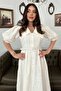 Ecru Lace Detailed Balloon Sleeve Dress - 3