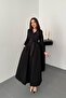 Black Buttoned Poplin Dress
