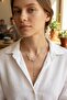 Brass Silver Color Zircon Stone Drop Model Women's Necklace - 2