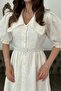 Ecru Lace Detailed Balloon Sleeve Dress - 4