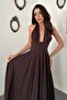 Brown Strappy Linen Dress - 3