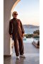 Women's Stripe Detailed Zippered Hijab Tracksuit Set - 4