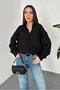 Black Embroidered Oversize Shirt - 2