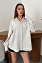 White Striped Garnished Shirt - 2