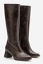 Gale Women's Bitter Brown Faux Leather Flexible Zippered Heeled Boots - 3