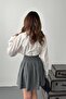 Gray Pleated Mini Skirt - 5