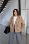Beige Loom Short Suede Jacket