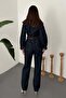 Navy Blue Denim Jumpsuit - 5
