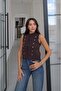 Brown Ornamental Buttoned Knitwear Vest - 2