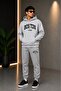 Unisex Boston Printed Seasonal Two-Thread Hooded Sweatshirt Tracksuit Set