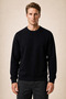 Lines Regular Fit Winter Sweatshirt Black - 3