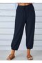 Women's Elastic Waist Lace-Up Button Detailed Trousers - 2