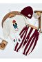 Tedy Teddy Bear Printed Flexible Comfortable Fabric Sweatshirt, Striped Elastic Waist Flexible Fabric Pants and Printed Socks 3-Piece Baby Boy Set - 2