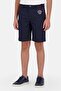 Kids Boy Embroidered Logo Basic Shorts, Navy