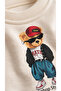 Tedy Teddy Bear Printed Flexible Comfortable Fabric Sweatshirt, Striped Elastic Waist Flexible Fabric Pants and Printed Socks 3-Piece Baby Boy Set - 5