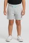 Toddlers Boy Embroidered Logo Basic Shorts, Grey