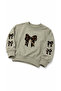 Girl's Leopard Patterned Bowknot Sweatshirt and Layered Skirt 2-Piece Set 3-7 Years Old - 5