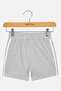 Kids Boy Embroidered Logo Basic Shorts, Grey - 3