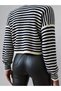 Women's Striped Knitwear V-Neck Buttoned Front Cardigan - 2