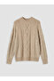 Crew Neck Self-Patterned Women's Knitwear Sweater - 5
