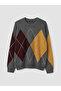 Diamond Patterned Oversize Women's Knitwear Sweater - 4