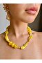 Yellow Glass Bead Necklace - 2