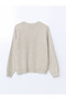 Crew Neck Diamond Patterned Women's Knit Sweater - 6